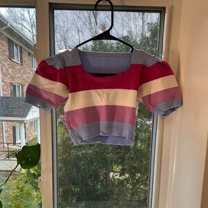 Multi-Colored Cropped Shirt